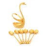 Christmas decoration luxury Zinc alloy swan craft with 6 spoons