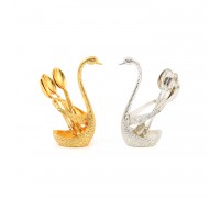 Christmas decoration luxury Zinc alloy swan craft with 6 spoons