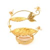 Creative ideology Christmas party decor Multi-layer gold plated leaves tray for serving items