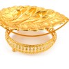 Creative ideology Christmas party decor Multi-layer gold plated leaves tray for serving items