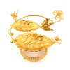 Creative ideology Christmas party decor Multi-layer gold plated leaves tray for serving items