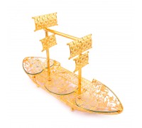 Exclusive original design double track sailboat shape multi-function metal boat shape dryfruit tray