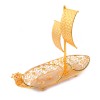 Multi-function other promotional & business gifts Boat Shape serving Tray Long gold metal ship craft decoration