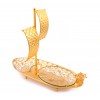 Multi-function other promotional & business gifts Boat Shape serving Tray Long gold metal ship craft decoration