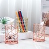 Hollow Out Rose Gold Rack Table Top Accessories Storage Holder Multifunctional Office Stationery creative Pencil Holder