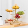 Home Wedding Party Household Bird Decorative Luxury Gold Storage Organizer Rack Tiered Circular Wire  Metal Fruit Basket Stand