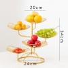 Home Wedding Party Household Bird Decorative Luxury Gold Storage Organizer Rack Tiered Circular Wire  Metal Fruit Basket Stand