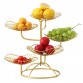 Home Wedding Party Household Bird Decorative Luxury Gold Storage Organizer Rack Tiered Circular Wire  Metal Fruit Basket Stand