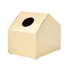 Ins European Style Retro Pure Brass Copper Handmade House Shape Gold Metal Cube Home Organizer Storage Box Tissue  Holder