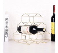 Ins Gold Metal Crafts Bar Living Room Wine Cabinet Wire Display Rack Metal Wine Holder Wine Bottle Holder