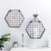 Ins Simple Metal Wire hexagonal wall hanging racks living room creative wall decoration storage rack