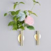 Living Room Home Decorative Flower Vase Metal Tube W/ Traceless Tape and Glue Rose Gold Dried Flower Arranger Wall Hanging Vase