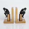 Office School Wholesale Post Modern Nordic Thinker  Study Room Decorative Holder Cast Iron Plated Gold Metal Bookend