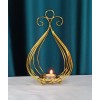 Factory European  electroplating magnolia golden classical decoration iron wire flower bud candle holder