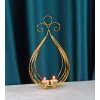 Factory European  electroplating magnolia golden classical decoration iron wire flower bud candle holder