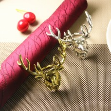 Factory wholesale Christmas metal deer head cloth napkin buckle