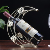 Fashion European Creative Iron Little Moon Red Wine Rack