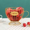 Hollow Lek Fruit Basket Geometric Personality Iron Art Teapot Fruit Plate Snacks Fashion Home Coffee Cup