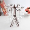 Iron tower wrought upside down goblet red wine glass holder