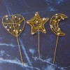 wrought iron pearl love star moon birthday party cake decoration insert card