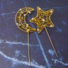 wrought iron pearl love star moon birthday party cake decoration insert card