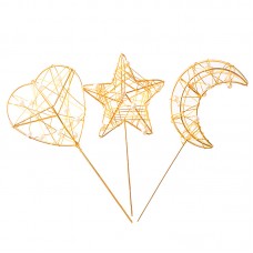 wrought iron pearl love star moon birthday party cake decoration insert card