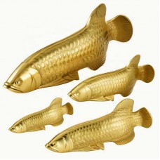 Interior decoration creative design brass Arowana figurines statue gift craft office home accessories fish