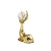 Luxury metal artificial crafts crystal glass ball brass lying deer sculpture home decor figurines auspicious Christmas deer