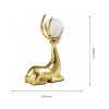 Luxury metal artificial crafts crystal glass ball brass lying deer sculpture home decor figurines auspicious Christmas deer