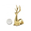 Luxury metal artificial crafts crystal glass ball brass lying deer sculpture home decor figurines auspicious Christmas deer