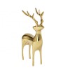 Modern animal figurines brass crafts living room cabinet dsculpture decoration metal deer statue for home decor