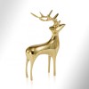 Modern animal figurines brass crafts living room cabinet dsculpture decoration metal deer statue for home decor