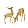 New design standing deer sculpture metal carving creative gift desktop home decor crafts figurines