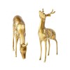 New design standing deer sculpture metal carving creative gift desktop home decor crafts figurines