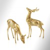 New design standing deer sculpture metal carving creative gift desktop home decor crafts figurines