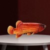 Pure Copper Painted Tabletop Red Arowana Fish For Desktop Decoration