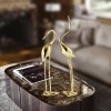 Super luxury pair of brass crane sculptures for home decoration handicrafts